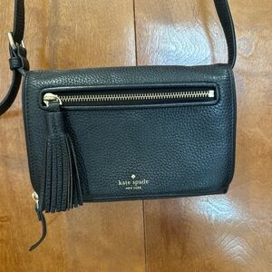 Kate Spade Black Pebbled Leather Crossbody Bag